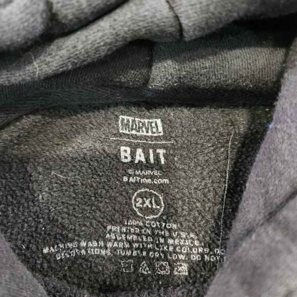 Marvel X Bait Venom Hoodie Mens 2XL Black Spider Pullover Sweatshirt Comic Book - Picture 8 of 14